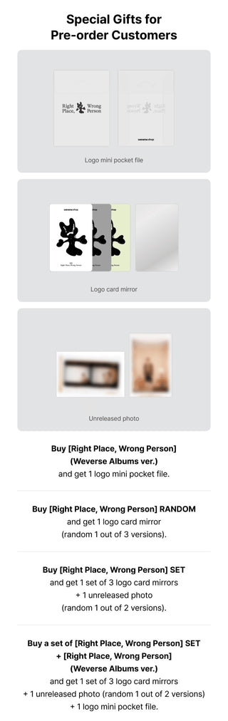RM (BTS) 2nd Solo Album Right Place, Wrong Person - Weverse Albums Version Weverse Pre-Order Benefit: Logo Mini Pocket File