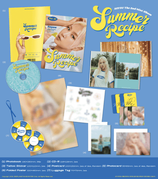 Soyou 2nd Mini Album Summer Recipe Inclusions Photobook CD Tattoo Sticker Postcard Photocard Folded Poster Luggage Card