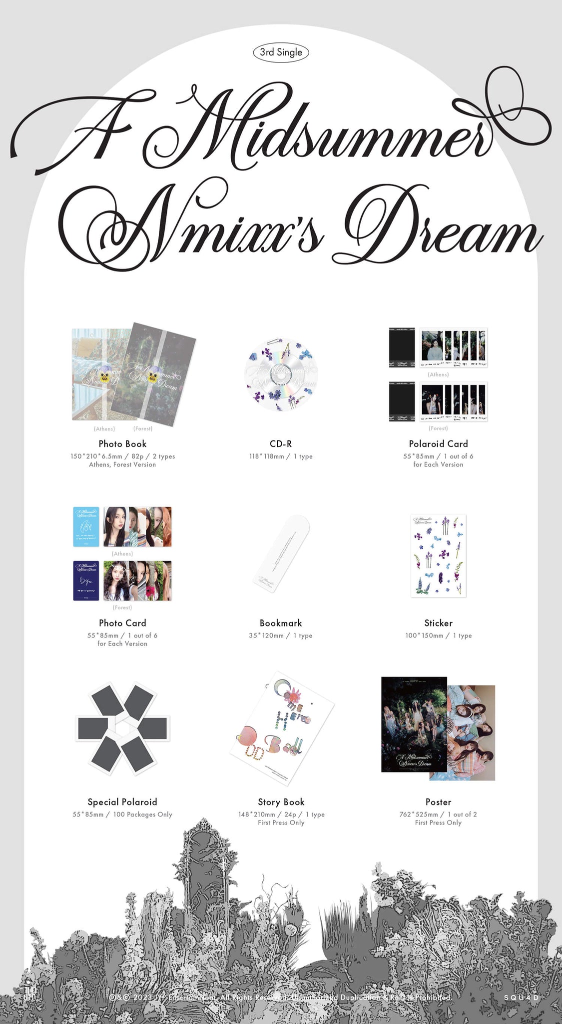 NMIXX A Midsummer NMIXX’s Dream Inclusions Photobook CD Polaroid Card Photocard Bookmark Sticker 1st Press Only Special Polaroid Story Book Poster