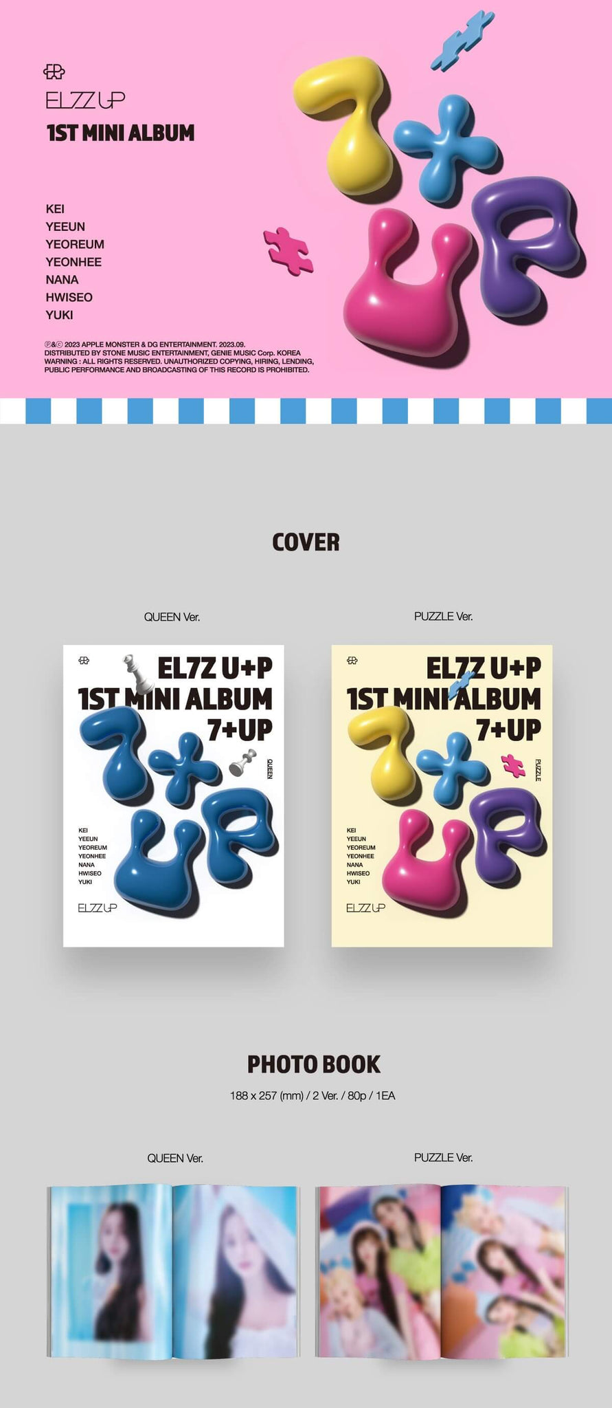 EL7Z UP 1st Mini Album 7+UP Inclusions Cover Photobook