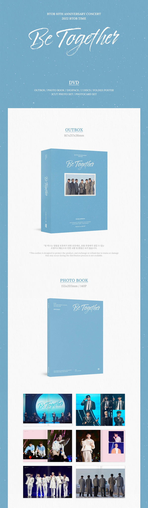 BTOB 10TH ANNIVERSARY CONCERT 2022 BTOB TIME Be Together DVD Inclusions Out Box Photobook