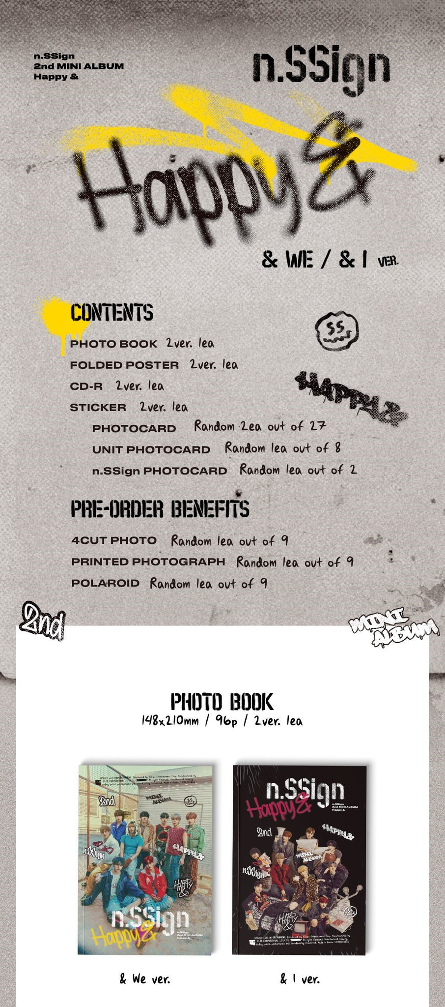 n.SSign 2nd Mini Album Happy & Inclusions Photobook