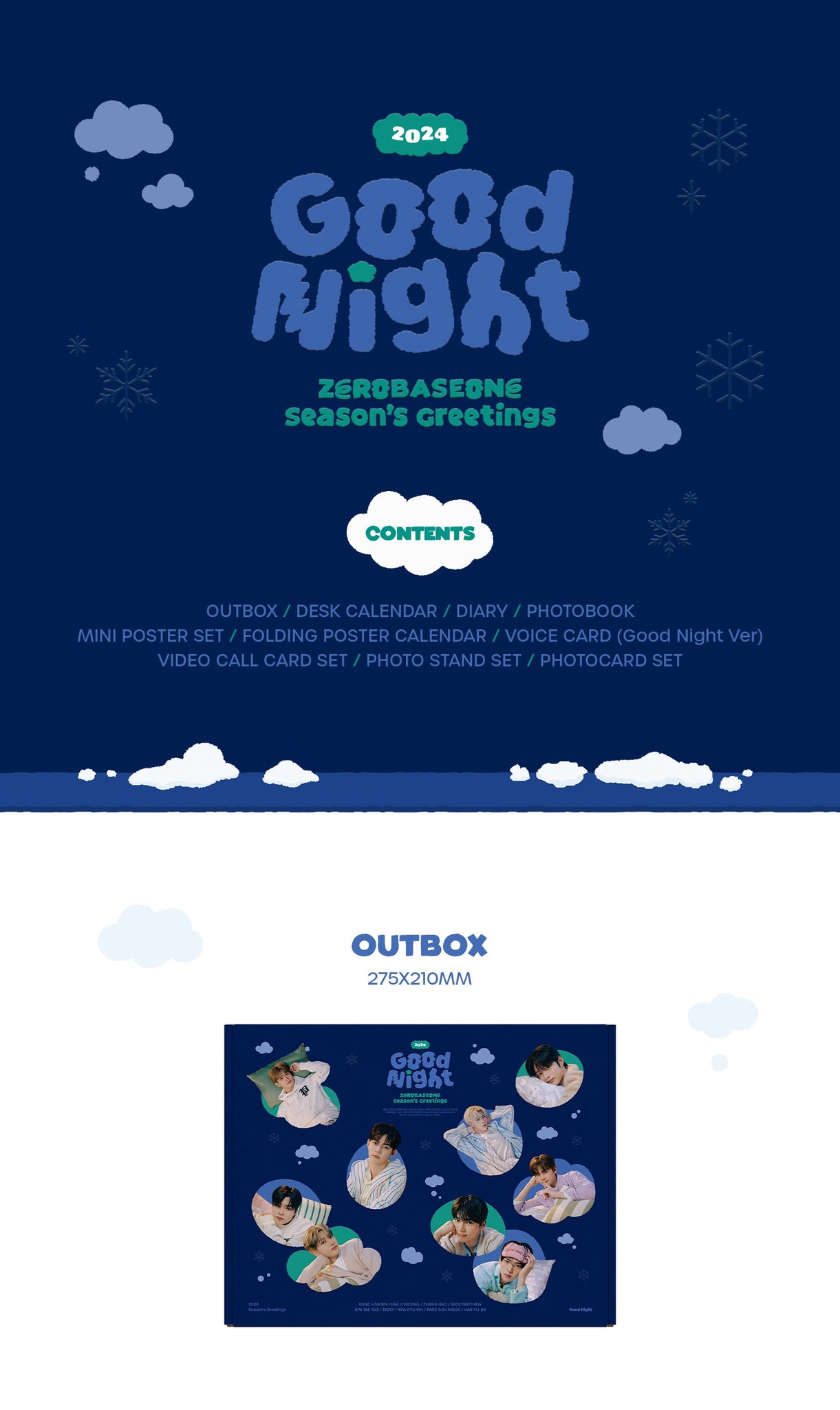 ZEROBASEONE 2024 Season's Greetings Inclusions Out Box