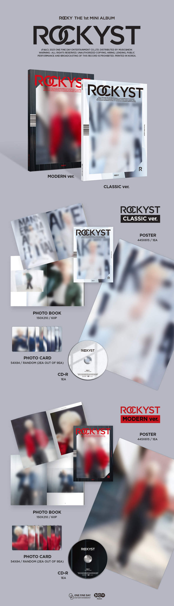 Rocky 1st Mini Album ROCKYST Inclusions Photobook CD Photocards 1st Press Poster