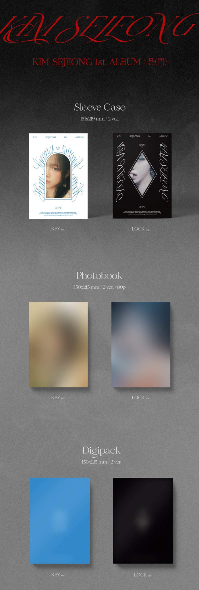 Kim Sejeong 1st Full Album Door Inclusions Sleeve Case Photobook Digipack