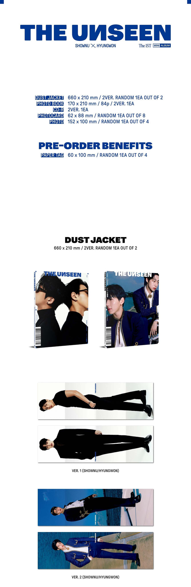 Shownu X Hyungwon THE UNSEEN Inclusions Dust Jacket