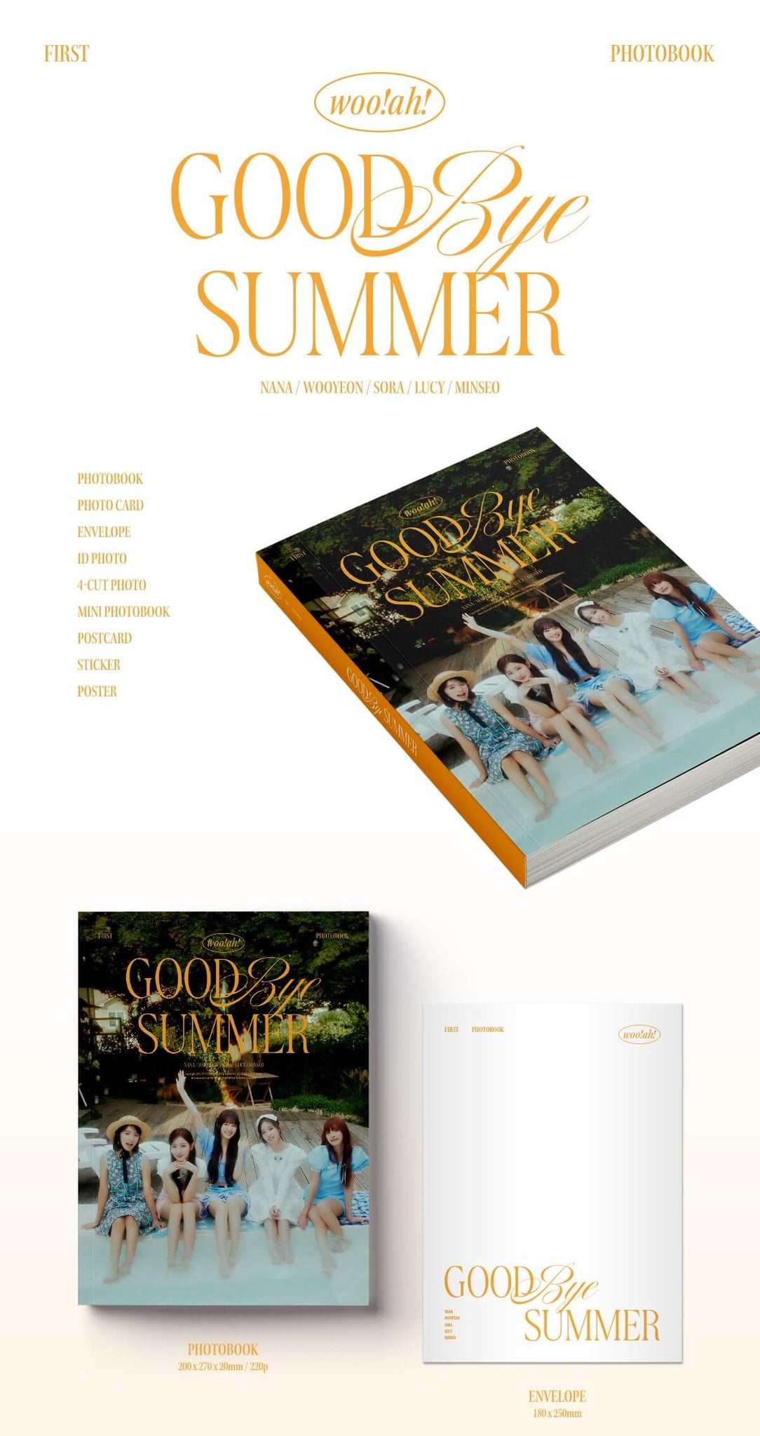 woo!ah! 1st PHOTOBOOK GOODBYE SUMMER Inclusions Photobook Envelope