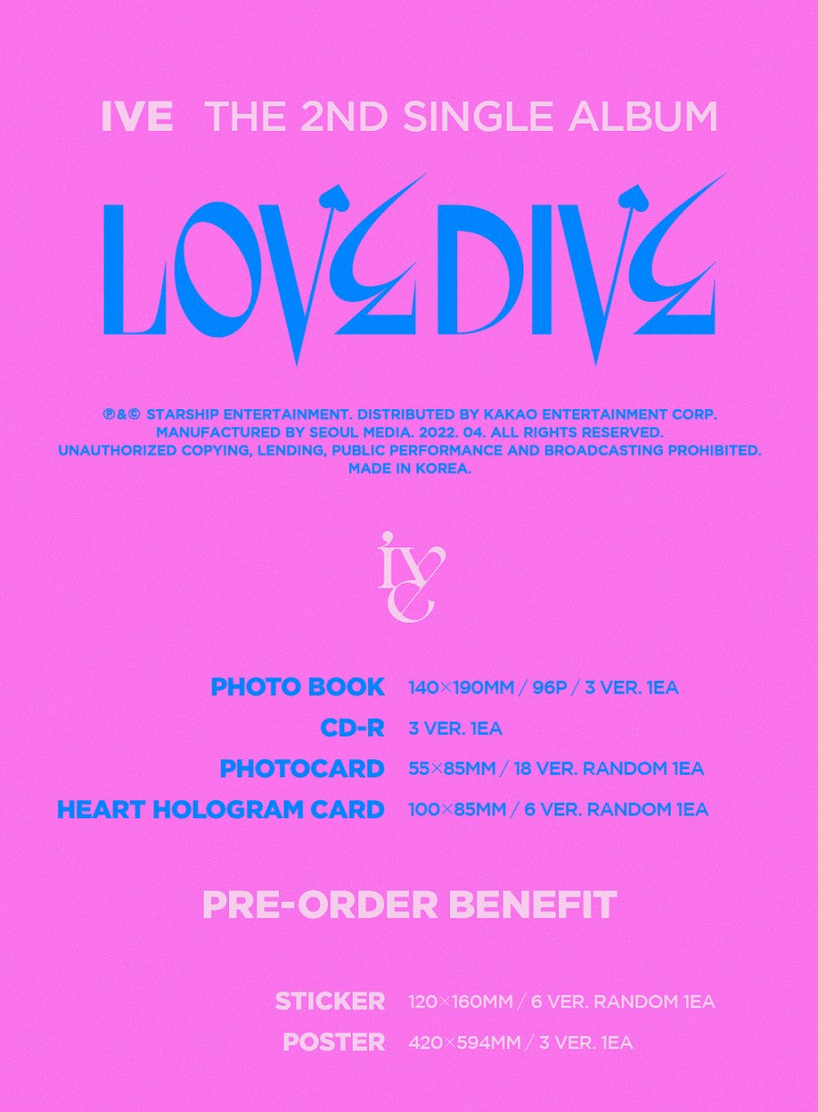 IVE 2nd Single Album LOVE DIVE Inclusions Album Info