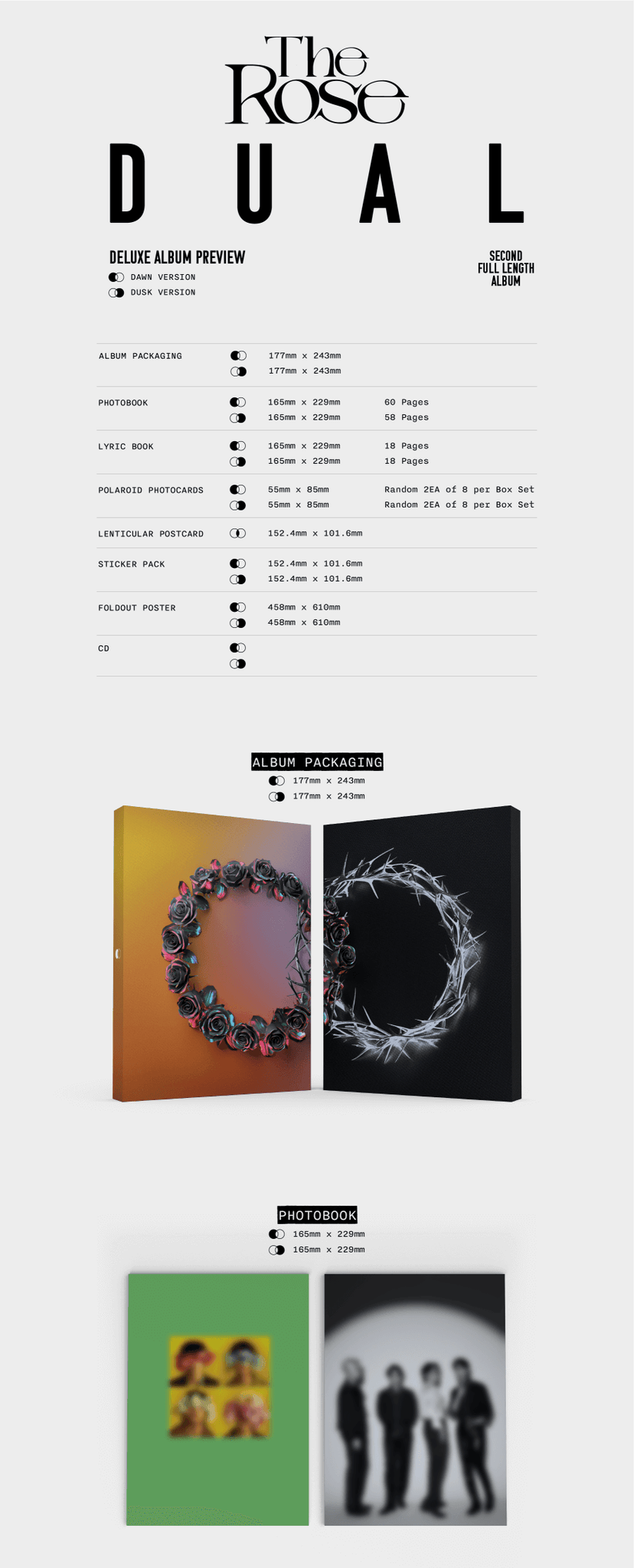 The Rose 2nd Full Album DUAL Inclusions Album Packaging Photobook