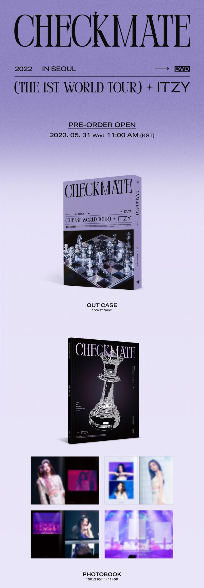 2022 ITZY THE 1ST WORLD TOUR CHECKMATE in SEOUL DVD Inclusions Out Case Photobook