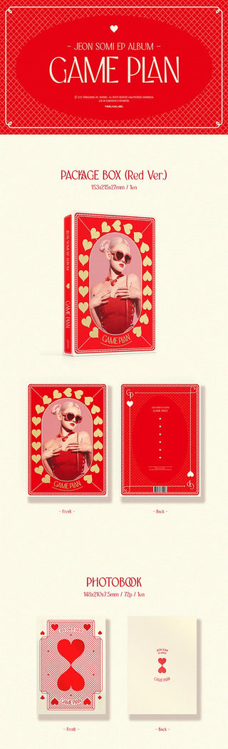 Jeon Somi EP Album GAME PLAN - Red Version Inclusions Package Box Photobook 