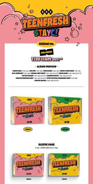 STAYC 3rd Mini Album TEENFRESH Inclusions Sleeve Case