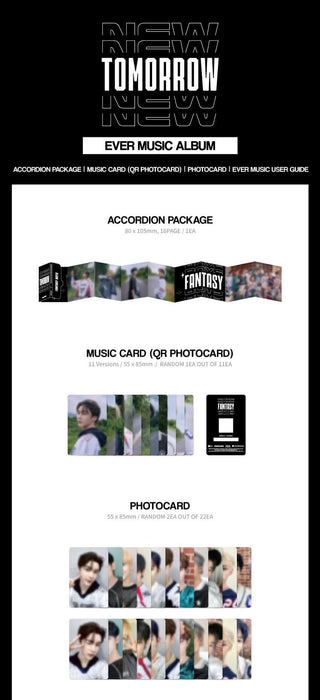 FANTASY BOYS NEW TOMORROW EVER MUSIC Album Version Inclusions Accordion Package QR Music Card Photocards