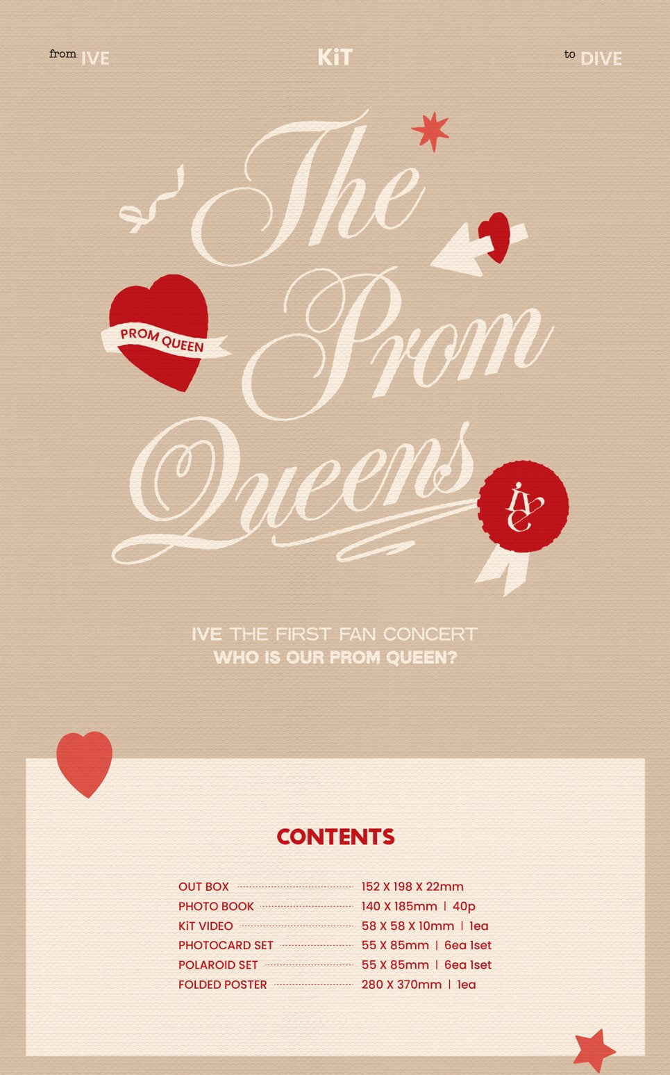 IVE THE FIRST FAN CONCERT The Prom Queens KiT Inclusions Product Info