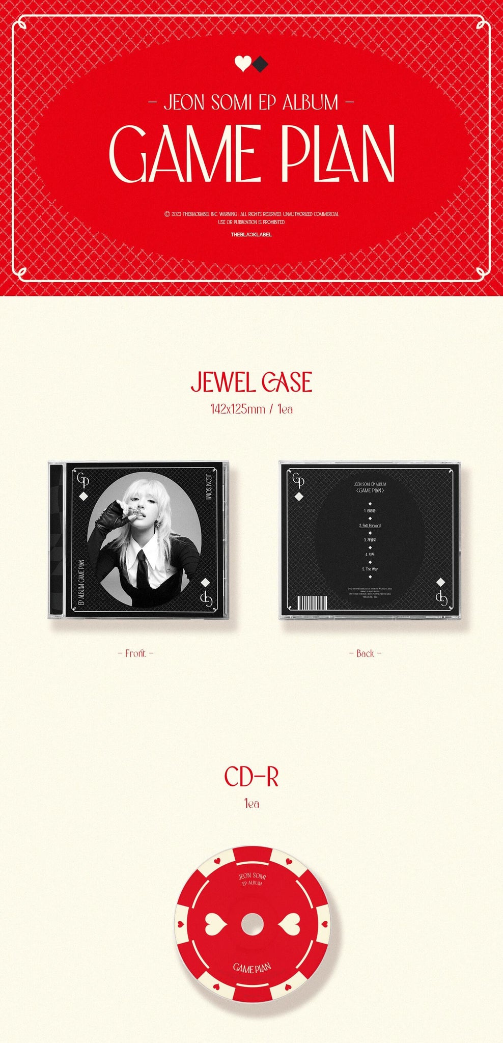 Jeon Somi EP Album GAME PLAN - Jewel Version Inclusions Jewel Case CD