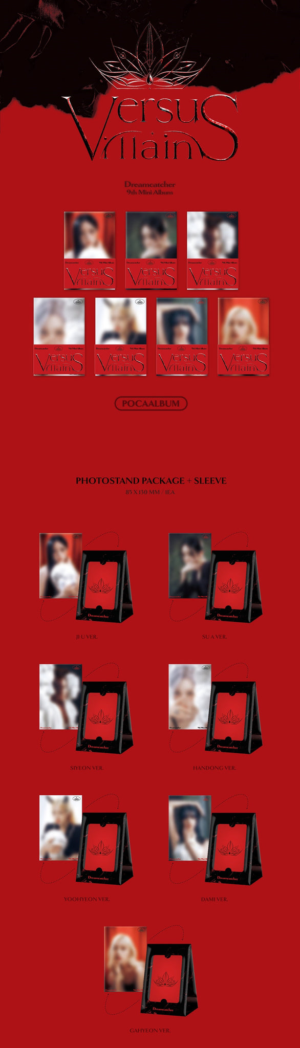 Dreamcatcher 9th Mini Album VillainS POCA Version Inclusions Photo Stand Package Sleeve
