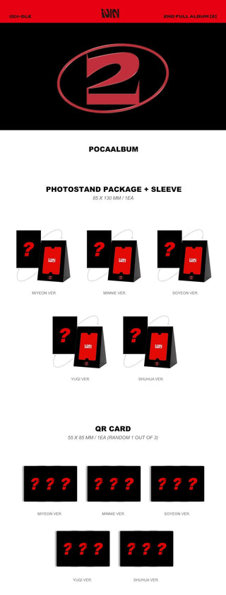 (G)I-DLE 2nd Full Album 2 - POCA Version Inclusions Photo Stand Package + Sleeve QR Card