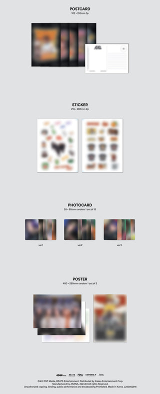 YOUNG POSSE 2nd EP Album XXL Inclusions Postcard Set, Sticker Set, Photocard, Folded Poster