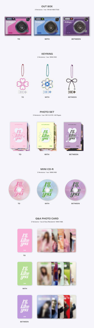 ILLIT 2nd Mini Album I'LL LIKE YOU - GLITT Version Inclusions: Out Box, Keyring, Photo Set, Mini CD, Q&A Photocard