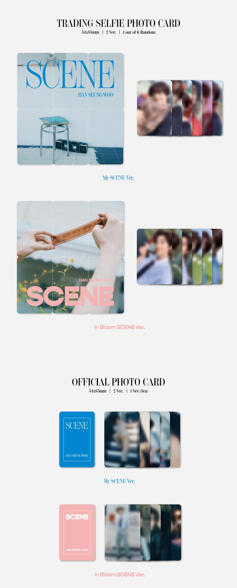 Han Seung Woo 1st Single Album SCENE - Platform Version Inclusions: Trading Selfie Photocard, Official Photocard Set
