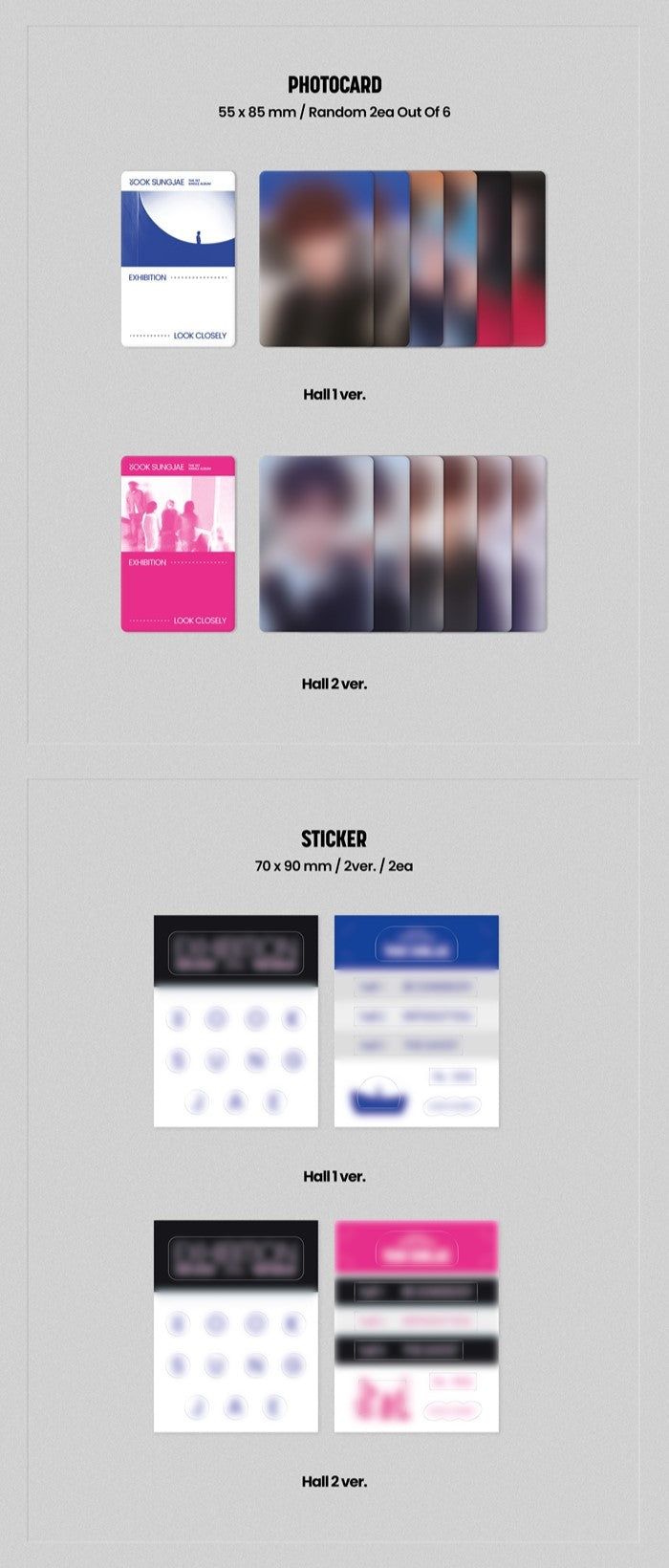 Yook Sungjae (BTOB) 1st Single Album EXHIBITION : Look Closely - POCA Version Inclusions: Photocards, Stickers