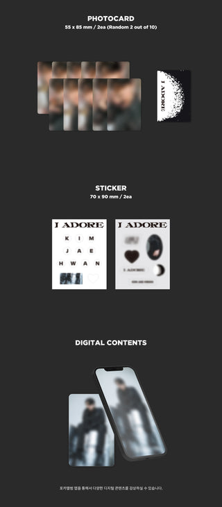 Kim Jae Hwan 7th Mini Album I Adore - POCA Version Inclusions: Photocards, Stickers