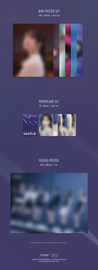 IVE THE 1ST WORLD TOUR 'SHOW WHAT I HAVE' Blu-ray Inclusions: Mini Poster Set, Photocard Set, Folded Poster