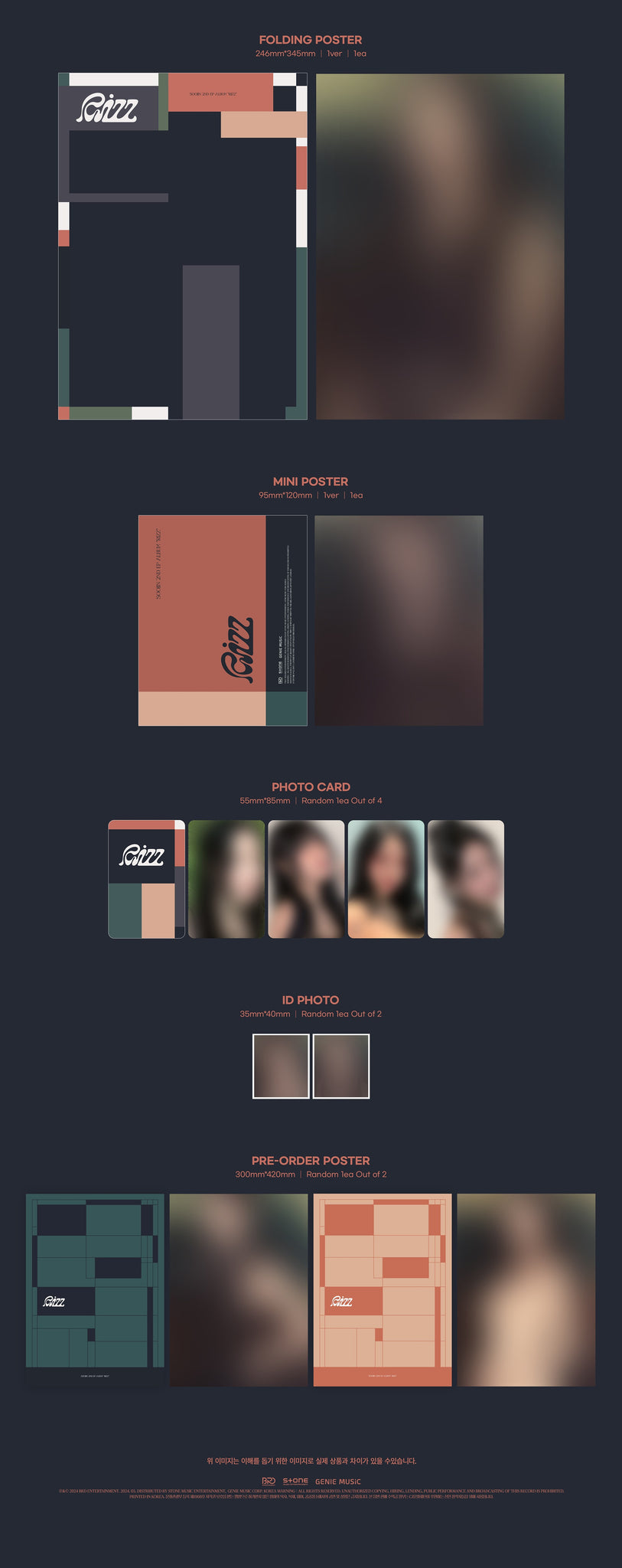 Soojin 2nd EP Album RIZZ - Jewel Version Inclusions: Folding Poster, Mini Poster, Photocard, ID Photo, Pre-order Only Poster