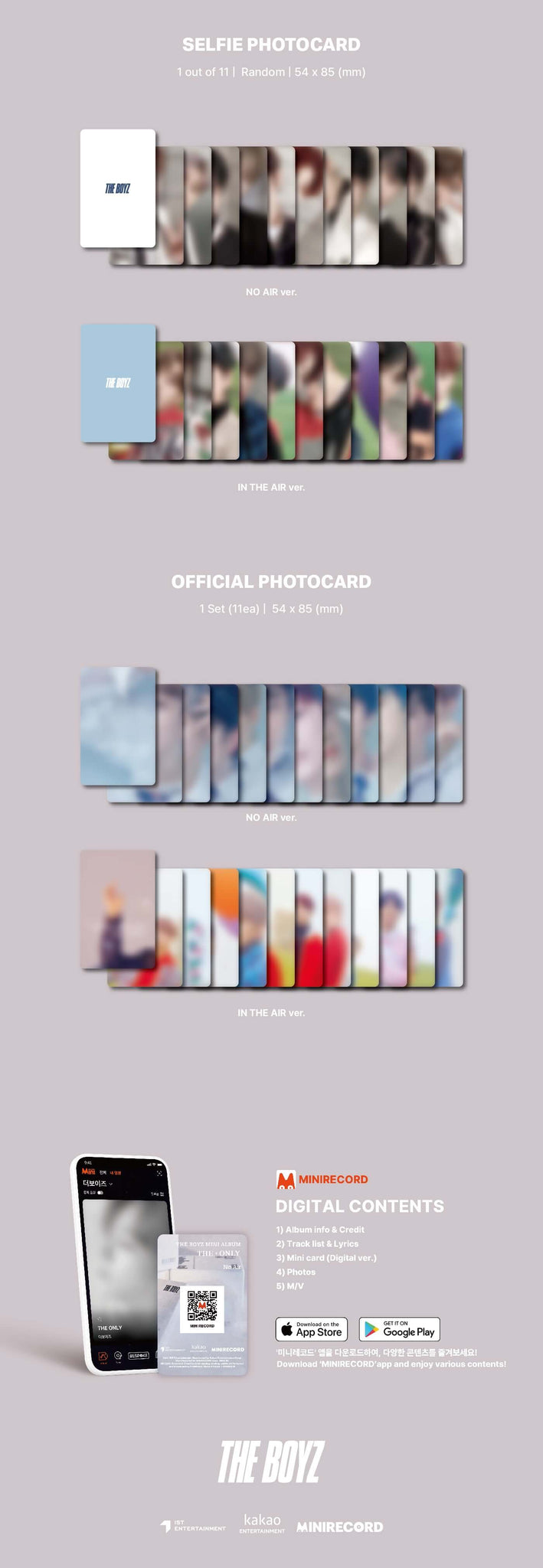 THE BOYZ THE ONLY (Platform Ver.) Inclusions Selfie Photocard Official Photocards Digital Contents