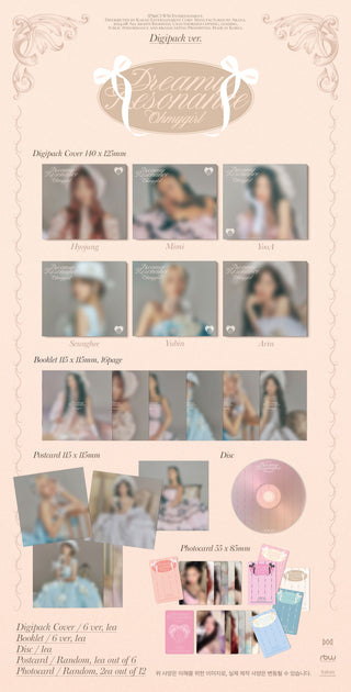 OH MY GIRL 10th Mini Album Dreamy Resonance - Digipack Version Inclusions: Digipack Cover, Booklet, CD, Postcard, Photocards