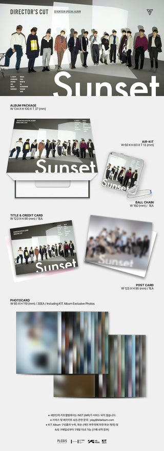 SEVENTEEN Special Album DIRECTOR'S CUT (Reissue) - KiT Version Inclusions: Album Package, AiR-KiT, Ball Chain, Title & Credit Card, Postcard, Photocard Set