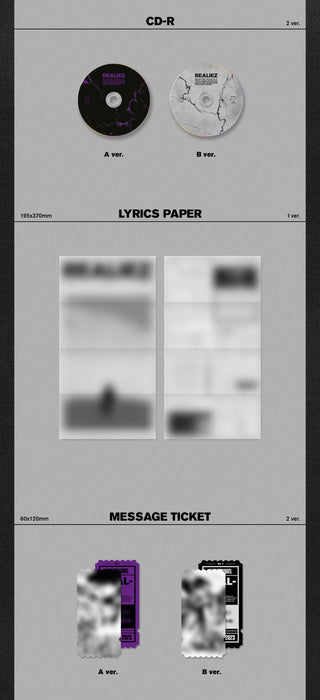 Kang Daniel 4th Mini Album REALIEZ Inclusions CD Lyrics Paper Message Ticket