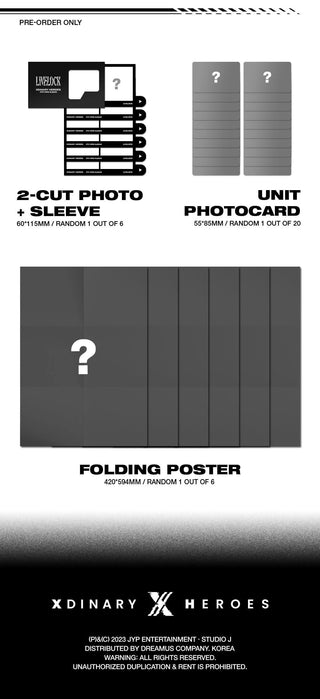 Xdinary Heroes 4th Mini Album Livelock Pre-order 2Cut Photo Sleeve Unit Photocard Folding Poster