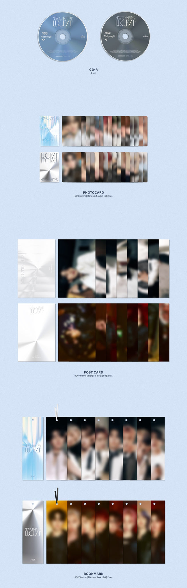 BAE173 5th Mini Album NEW CHAPTER : LUCEAT Inclusions: CD, Photocard, Postcard, Bookmark