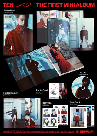Ten 1st Mini Album TEN - TEN ON Version Inclusions Photobook CD ID Photo Postcard Photocard Folded Poster