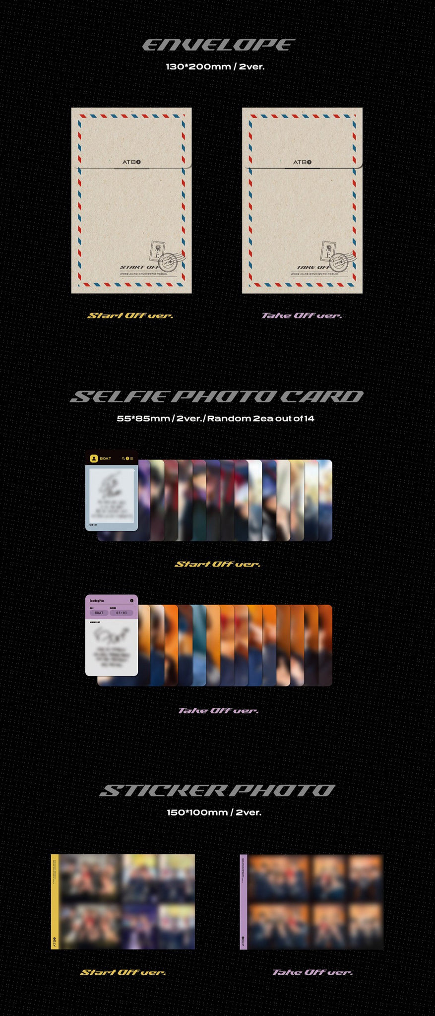 ATBO 3rd Mini Album The Beginning : 飛上 Inclusions Envelope Selfie Photocard Sticker Photo