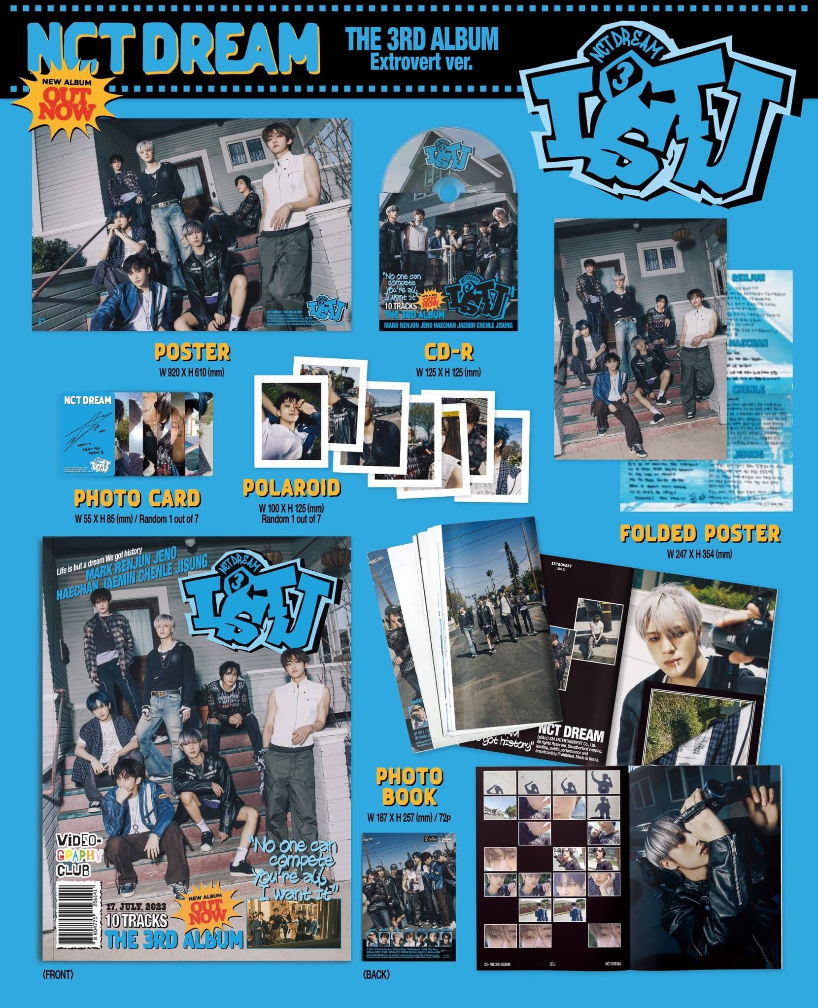 NCT DREAM ISTJ (Photobook Ver.) - Extrovert Version Inclusions Photobook CD Folded Poster Photocard Polaroid 1st Press Only Poster
