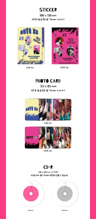  Yena 2nd Single Album HATE XX Inclusions Sticker Photocard CD
