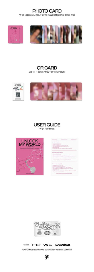 fromis_9 Unlock My World - Weverse Albums Version Inclusions Photocards QR Card User Guide