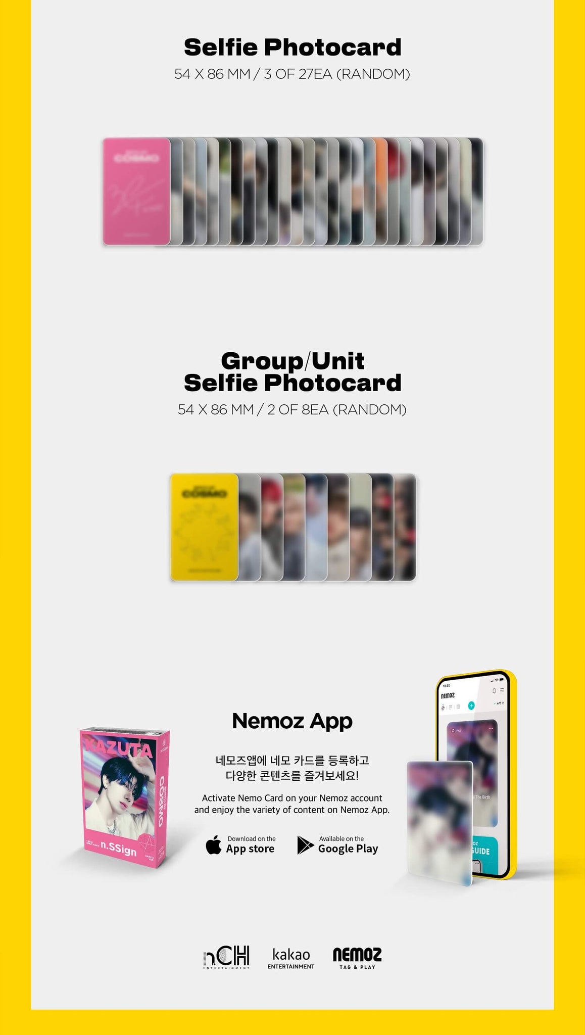 n.SSign BIRTH OF COSMO Nemo Album Limited Edition Inclusions Member & Unit/Group Selfie Photocards
