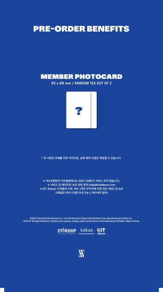 Shownu X Hyungwon THE UNSEEN - KiT Version Inclusions Pre-order Benefit Member Photocard