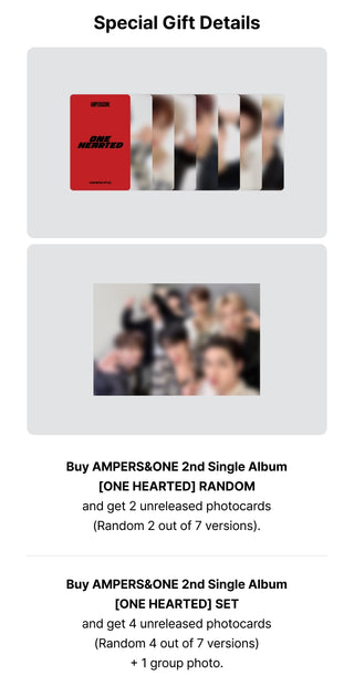 AMPERS&ONE 2nd Single Album ONE HEARTED Weverse Pre-order Benefits: Photocards, Group Photo