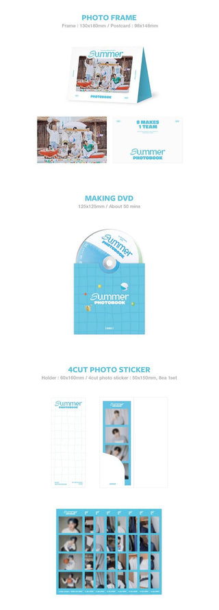 ATEEZ 2023 SUMMER PHOTOBOOK Inclusions Photo Frame Making DVD 4Cut Photo Sticker