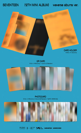 SEVENTEEN 12th Mini Album SPILL THE FEELS - Weverse Albums Version Inclusions: Card Holder, QR Card, Photocards