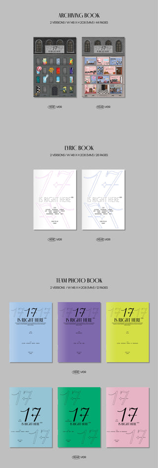 SEVENTEEN Best Album 17 IS RIGHT HERE Inclusions: Archiving Book, Lyric Book, Team Photobook