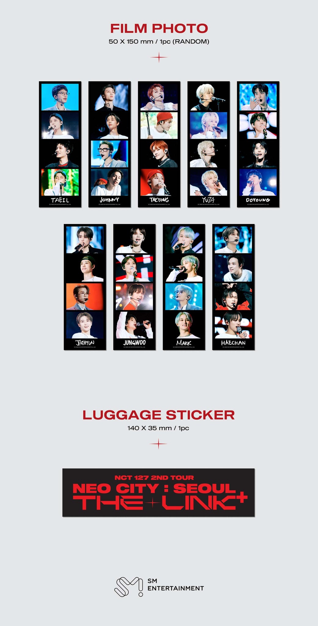 NCT 127 2ND TOUR NEO CITY SEOUL - THE LINK Photobook Inclusions Film Photo Luggage Sticker