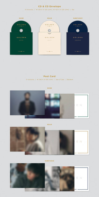 Jung Kook Solo Album GOLDEN Inclusions CD Envelope Postcards