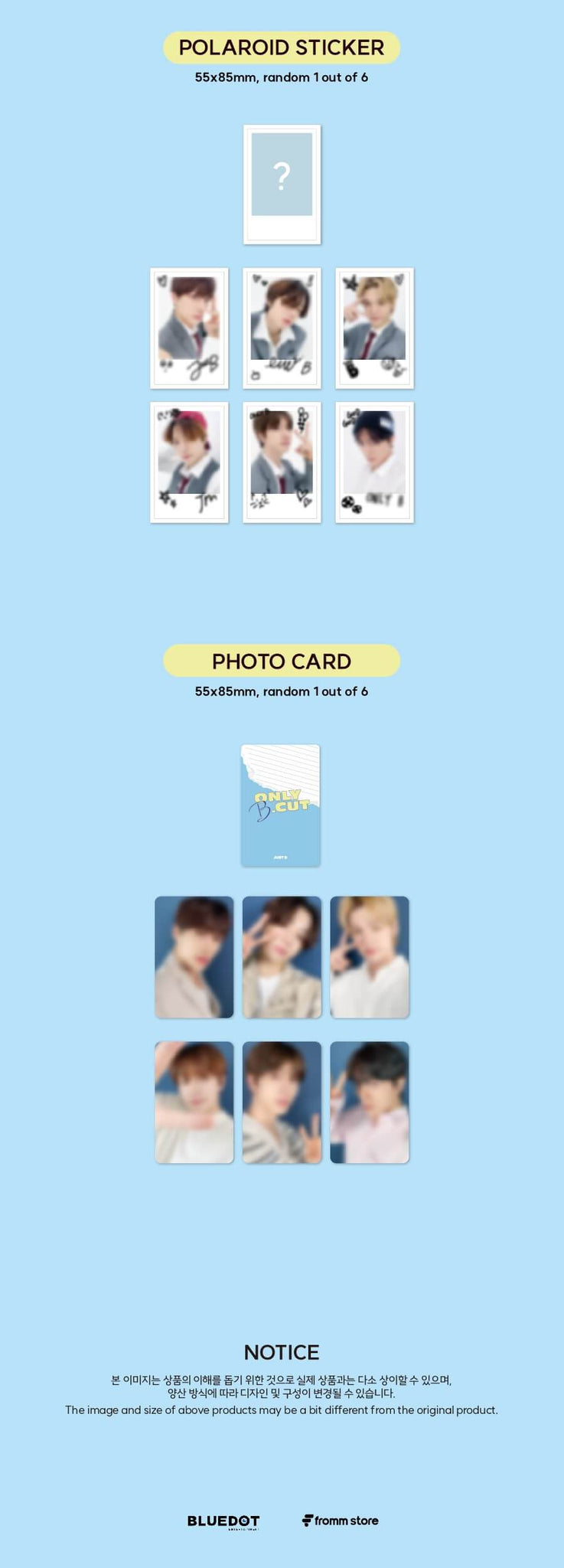 JUST B 2022-2023 ONLY B.CUT Photobook Inclusions Polaroid Sticker Photocard 