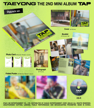 Taeyong (NCT) 2nd Mini Album TAP - Digipack Version Inclusions Cover Booklet CD Photograph Folded Poster Photocard