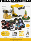 Baekhyun (EXO) 4th Mini Album Hello,World - Pineapple Version Inclusions: Out Box, Tin Case, Pineapple Pick Set, Mini CD, Circle Photo Set, Circle Lyrics Paper Set, Photocard Set, Sticker Pack, Opener Keyring